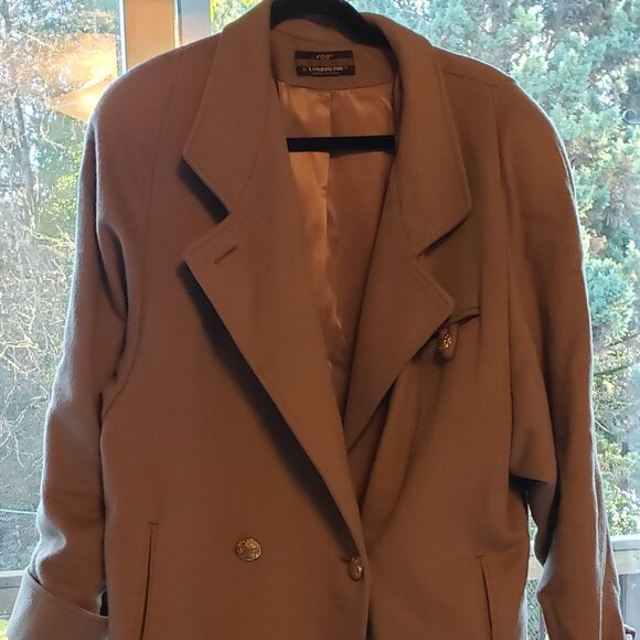 FOG by London Fog Double Breasted Long100% Pure Wool Trench Coat Women's 12R USA - Picture 1 of 9